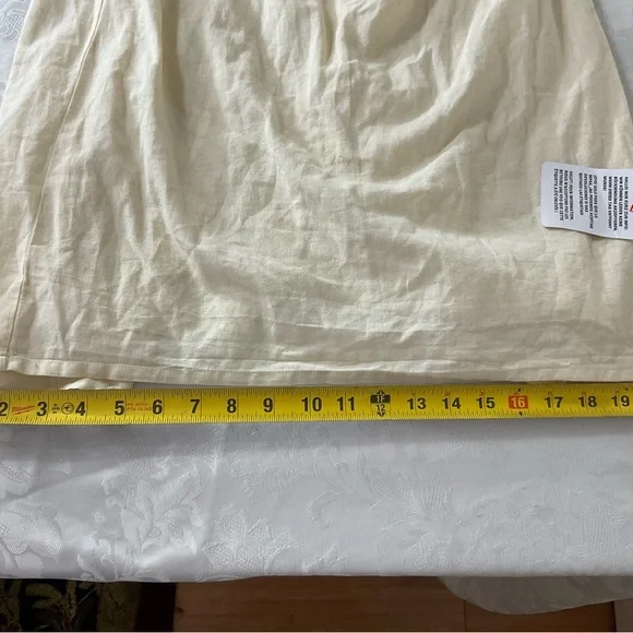 TopShop Women Size 4 Linen Blend Maxi Skirt Back Zip Back Slit & Side Runch NWT - Picture 7 of 10